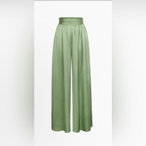 NWT a heavy satin wide leg pants
